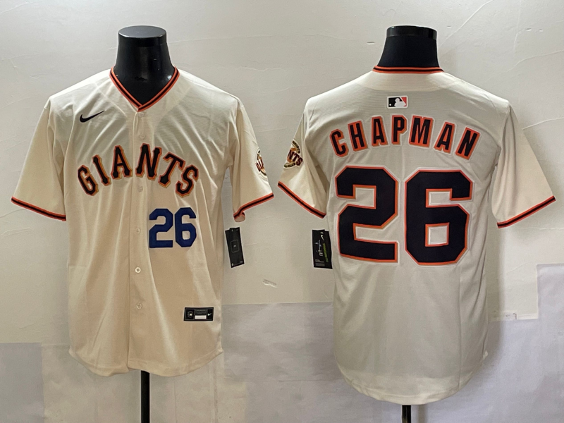 Men 2025 San Francisco Giants #26 Chapman cream Nike MLB Jersey style 3->san francisco giants->MLB Jersey